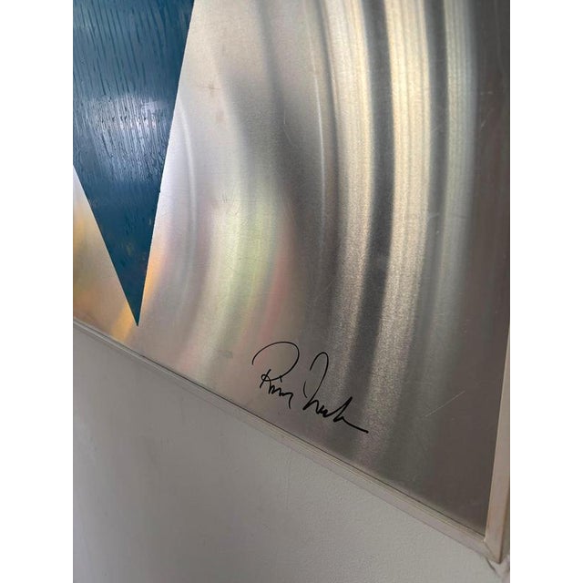Geometric Composition on Steel, Italy, 1960s For Sale - Image 3 of 6