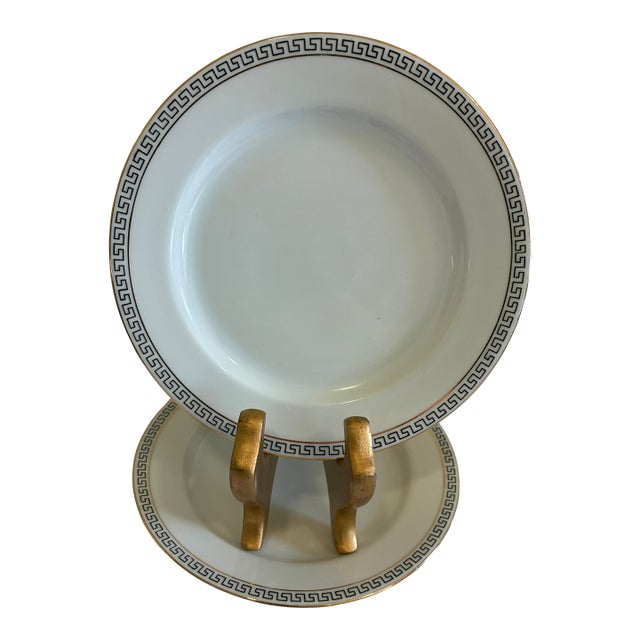 Vintage Bavaria Athens Greek Key Bread Plates - a Pair For Sale