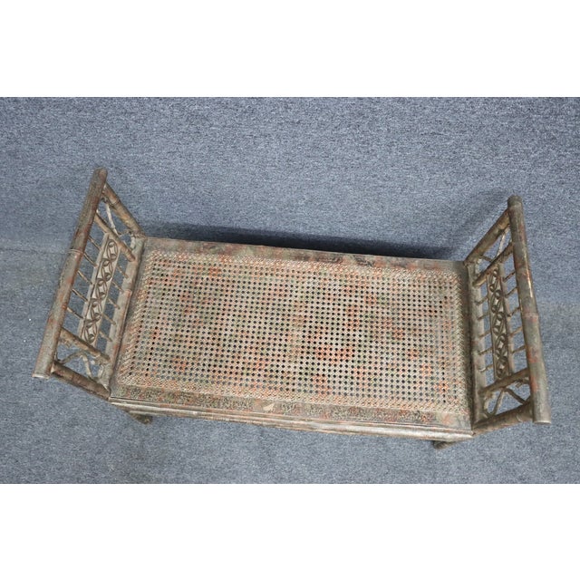 Paint Decorated Bamboo Window Seat For Sale In Philadelphia - Image 6 of 9