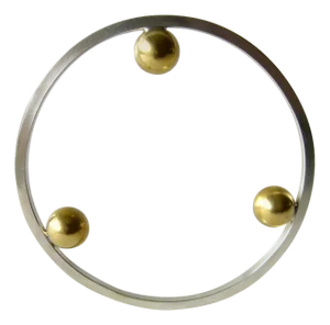 Heidi Abrahamson Sterling Silver Brass Postmodernist Style Bangle Bracelet