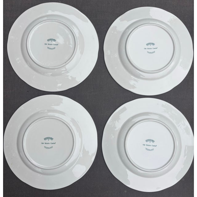 2000 - 2009 Johnson Brothers Old Britain Castles Pink Christmas Tree Dinnerware Set – 4 Dinner Plates, 4 Salad Plates & 4 Mugs – Made in England - 12 Pieces For Sale - Image 5 of 12