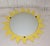 Vintage Ceiling Lamp with Matte White Glass Shade on Metal Mount with a Yellow Sunburst Frame by Zikoli, 2000s For Sale - Image 4 of 8