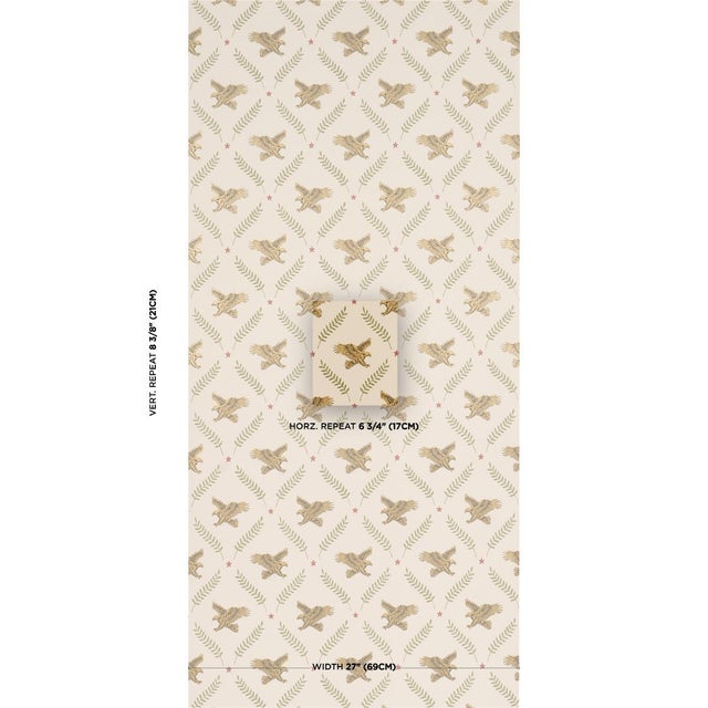 Inspired by a 1960s trellis wallpaper from our archive, Lolaire is an updated lattice design with a hand-drawn eagle motif...