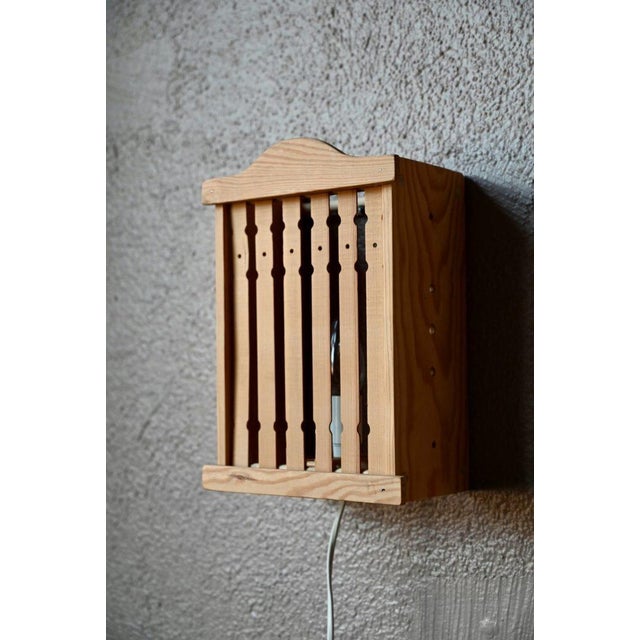 Swedish Pine Wall Light, 1970s For Sale - Image 4 of 14