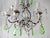 Glass 1920s Italian Rococo Green Crystal Prisms 3 Light Sconces - a Pair For Sale - Image 7 of 11