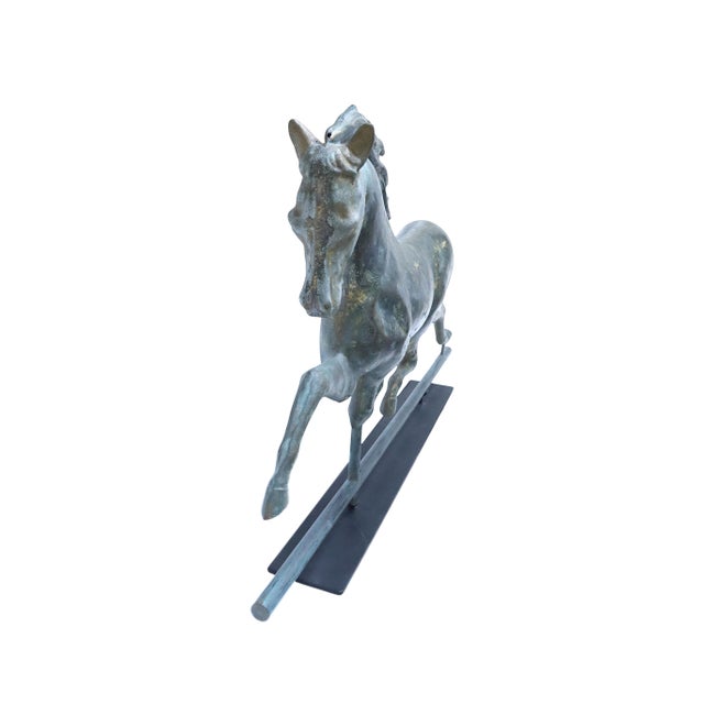 Late 19th Century Antique American Large Gilt Copper Horse Weathervane For Sale - Image 5 of 13
