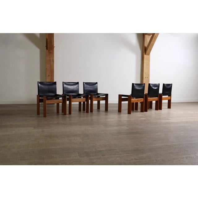 Mid-Century Modern Monk Dining Chairs by Afra and Tobia Scarpa for Molteni, Italy, 1974, Set of 6 For Sale - Image 3 of 12