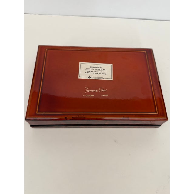 Mid-Century Modern Vintage Tortoise Shell Otagiri Covered Box For Sale - Image 3 of 7