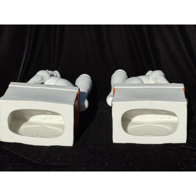 Large Pair of Japanese Inari Fox Figures — Gilt Porcelain Temple Guardians For Sale - Image 13 of 13