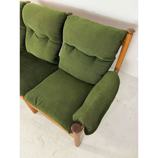 Mid-Century Modern Vintage Brutalist Oak 3-Seater Sofa For Sale - Image 3 of 9