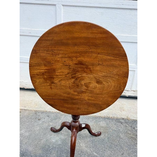 Antique Georgian Queen Anne Style Bird Cage Tilt Top Side Table For Sale - Image 10 of 16
