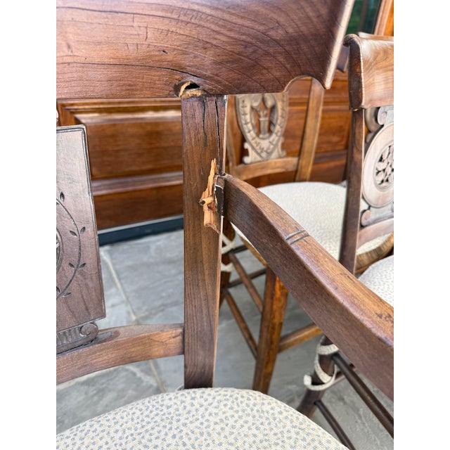 Set of 7 Antique Directoire Chairs For Sale - Image 13 of 14