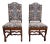Pair of Vintage French Style Hand Pegged Mutton Leg Tapestry Upholstery Chairs. For Sale