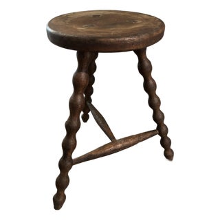 Vintage French Tripod Stool For Sale
