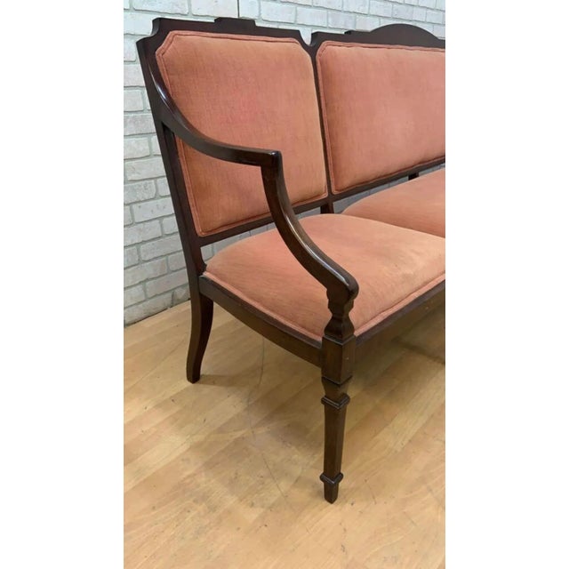 Traditional Vintage Federal Style Extra Long Hall Bench For Sale - Image 3 of 11