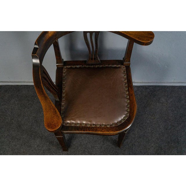 Vintage Armchair in Leatherette and Oak For Sale - Image 12 of 13