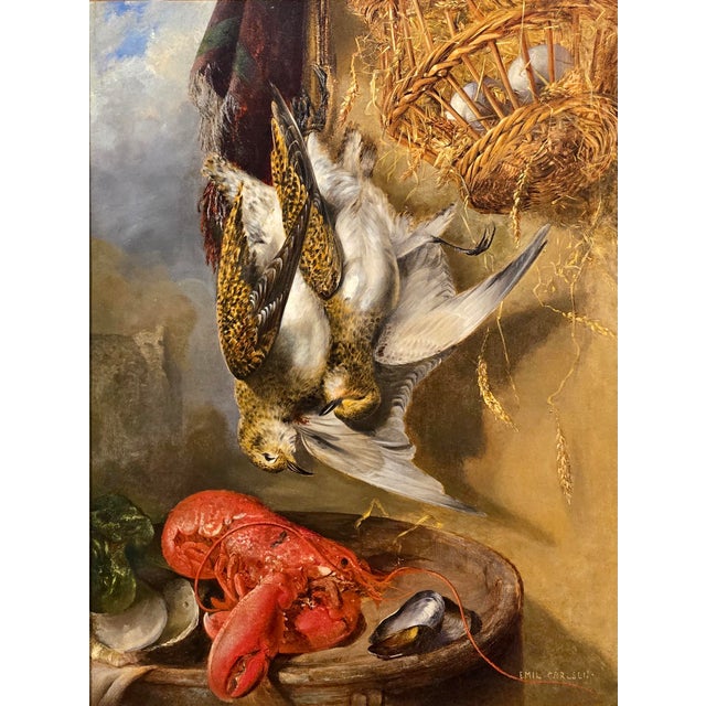 Emil Carlsen - Still Life of Lobster & Game - 19th Century Oil Painting For Sale - Image 4 of 13