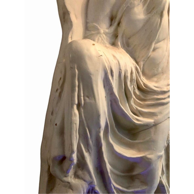 Vintage 1970’s Relief of Nike Adjusts Her Sandal 3 Dimensional Sculptural Wall Hanging For Sale In Seattle - Image 6 of 12