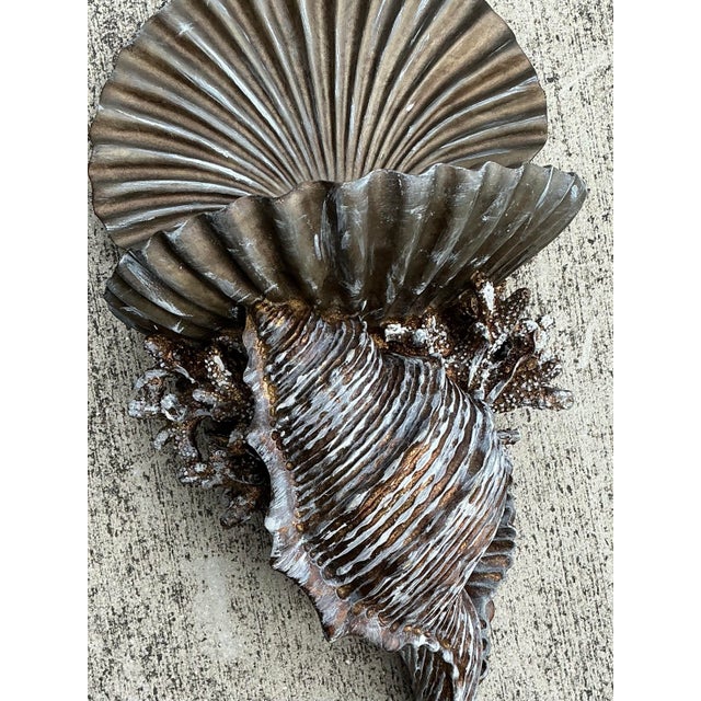 Vintage Silvered Clam Shell Brackets - A Pair For Sale - Image 12 of 12
