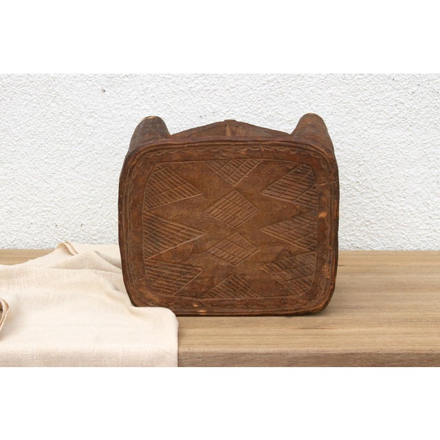 1950s African Carved Stool, Sunstone Seat For Sale - Image 5 of 10