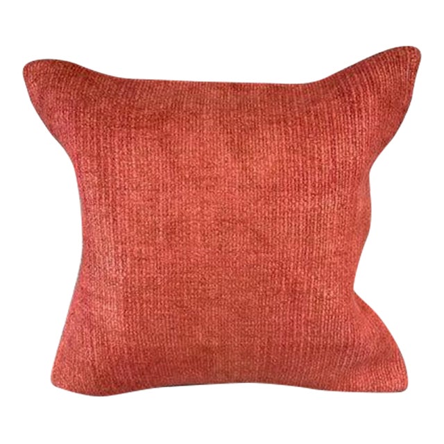 20 x 20 Hemp Pillow Turkish Cushion Natural Pinkish Red Pillow Cushion Cover For Sale