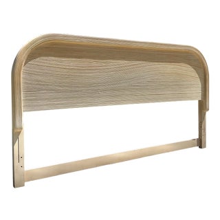 Vintage Coastal Cerused Pencil Reed King Headboard For Sale