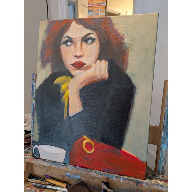 'Coffee Break' Figurative Art Oil on Canvas by Paul Scaturro For Sale In New York - Image 6 of 6