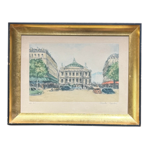 1980s Vintage Charles Blondin French Streetscape Lithograph Signed Framed 316 / 500