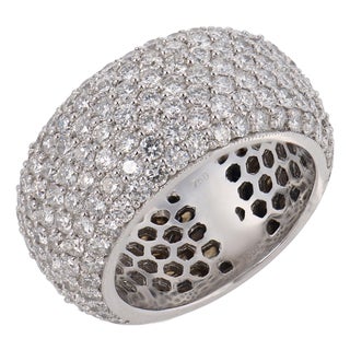 Contemporary 2.50 Carat Diamond 18k White Gold Pave Band, Size 6.75 For Sale