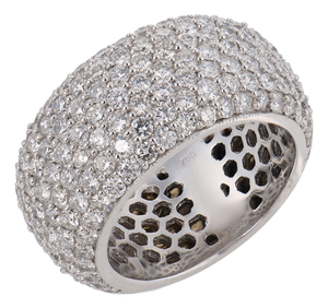 Contemporary 2.50 Carat Diamond 18k White Gold Pave Band, Size 6.75