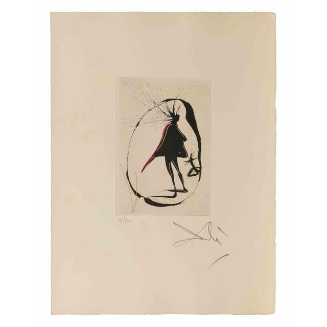 Etching on chamois-colored laid paper, realized by Dalì in 1968/69. Plate from "Faust (La Nuit de Walpurgis), published by...