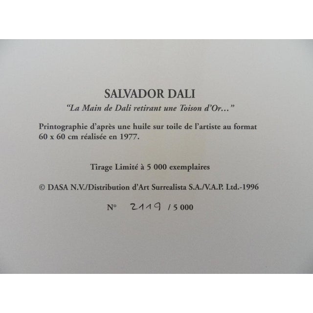 After Salvador Dali, Hand Removing the Golden Fleece, Signed Print For Sale - Image 9 of 10