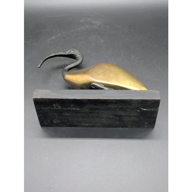 Metal Vintage Egyptian-Themed Brass & Bronze Ibis For Sale - Image 7 of 7