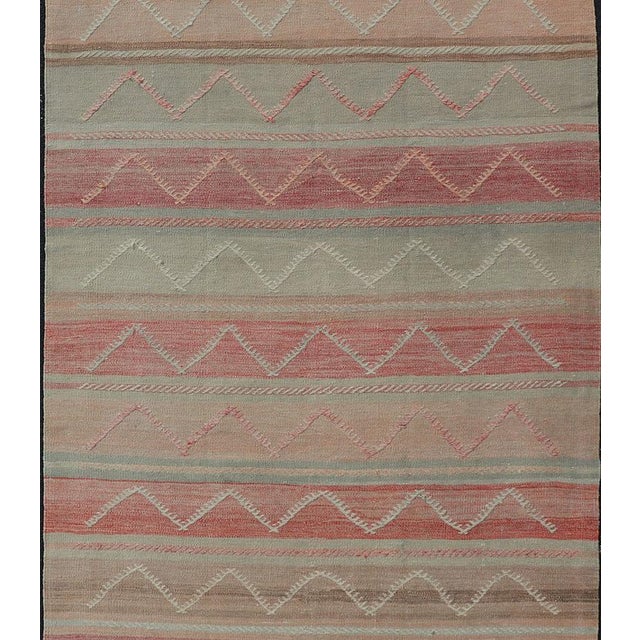 Multicolored Vintage Gallery Turkish Large Kilim rug with Stripe Design. Keivan Woven Arts / rug EN-178919 country of...