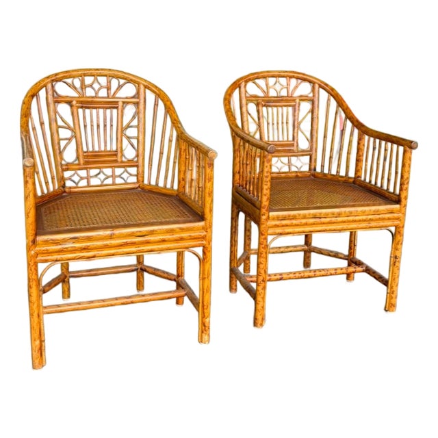 Brighton Pavilion Bamboo Chair Pair For Sale