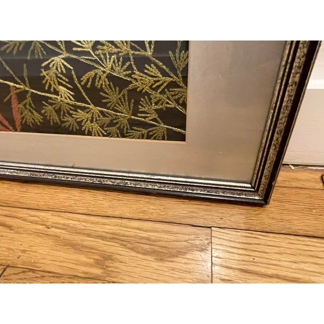 Vintage Chinoiserie Embroidered Koi Framed Artwork For Sale - Image 9 of 11