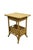 Vintage 20th century wicker end / accent table - rectangular top with apron, four legs and basket that fits on the lower...