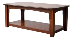 Vintage Oak Coffee Table With Base Shelf