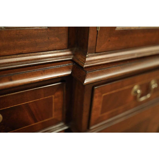 Large Mahogany China Cabinet With 9 Drawers and 4 Enclosed Compartments Behind Doors For Sale - Image 10 of 11