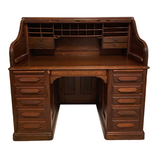 20th Century Antique Roll Top Derby Desk Chairish