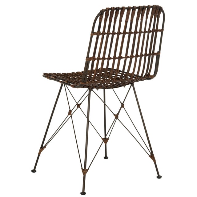 Wicker Dining Chair in Croco Brown - a Pair For Sale In Philadelphia - Image 6 of 11
