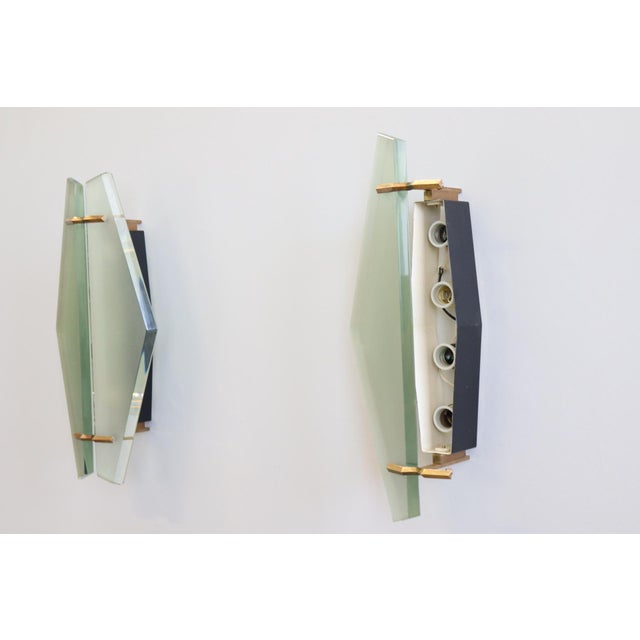 Max Ingrand for Fontana Arte Large Wall Lamps Model 1943, 1960, Set of 2 For Sale - Image 6 of 16