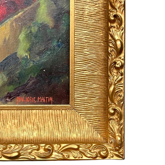 An elegant still life painting by artist Marjorie Martin. The work's vibrant colors make it warm and inviting. The artwork...