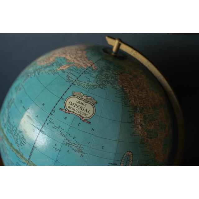 Metal Mid Century Modern Cram's Imperial World Desktop Globe on Stand For Sale - Image 7 of 8