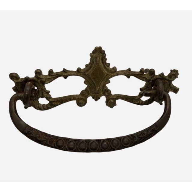 Vintage Ornate Brass Drawer Pull—Bail Drop Furniture Restoration Hardware For Sale - Image 10 of 12