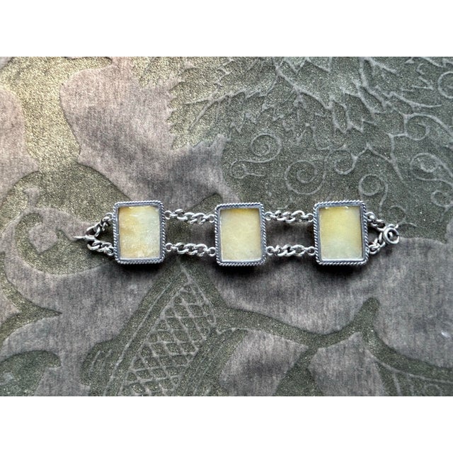 Mexican Vintage Mexican Agate and Silver Bracelet For Sale - Image 3 of 4