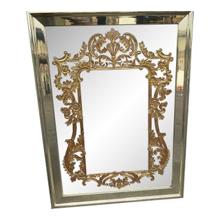 Vintage Gold-Gilt Rococo-Style Decorative Wall Mirror For Sale