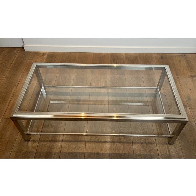 Large Chrome Coffee Table. French Work. Circa 1970 For Sale - Image 14 of 15