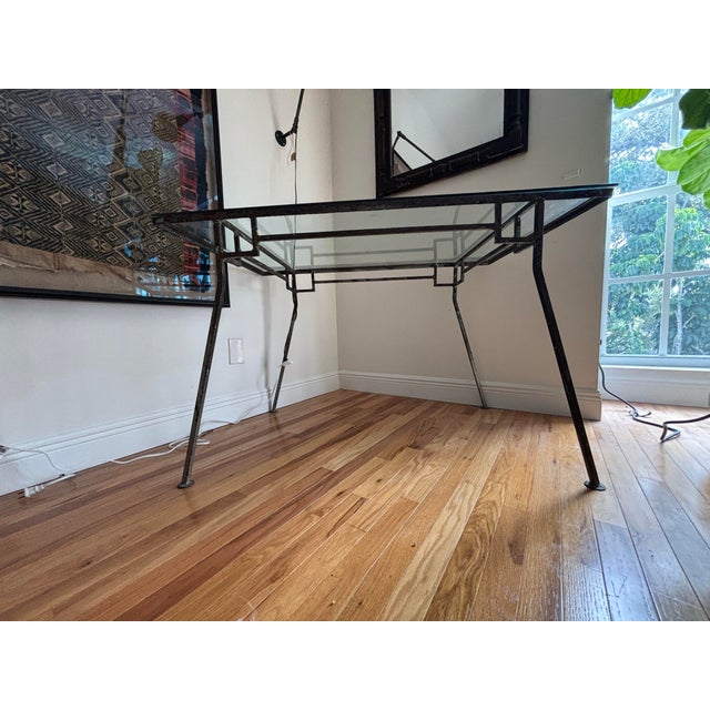 Black Vintage Mid-Century Architectural Wrought Iron Desk/Table For Sale - Image 8 of 8