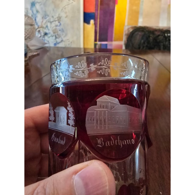 Antique Bohemian Glass Moser Architectural Glass For Sale - Image 12 of 12